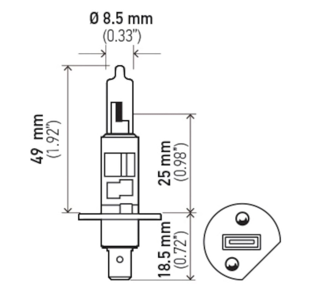 Hella 002089541 H1 12V 55W Halogen Headlight Bulb