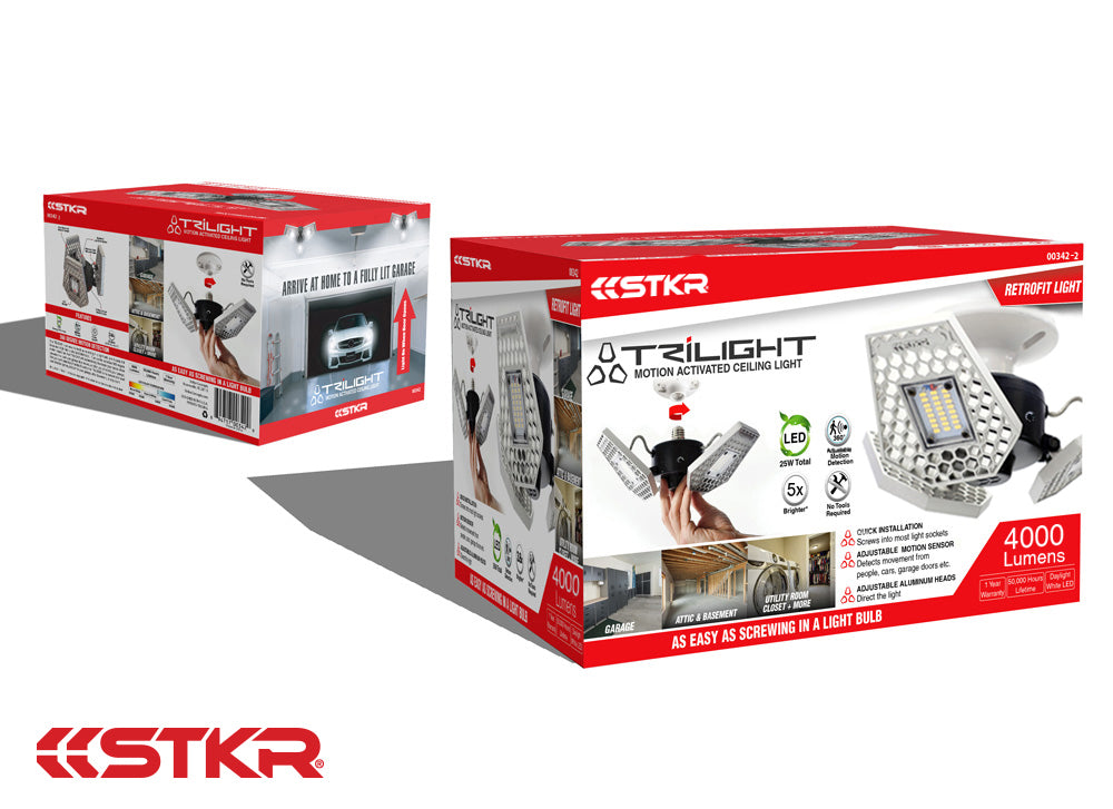 STKR Concepts 00342-2 TRILIGHT Motion LED, 4,000 Lumens