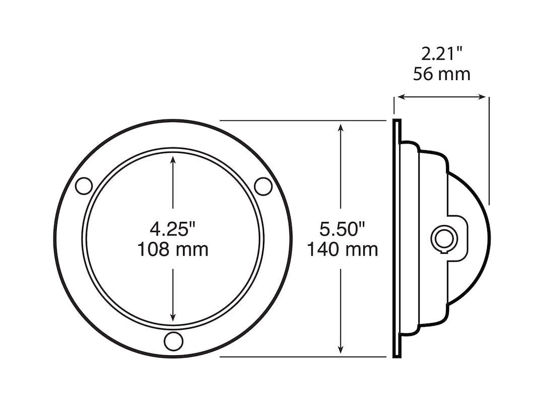 Peterson Mfg. Flush Mount Stop/ Tail/ Turn Light Trailer Light (V413)
