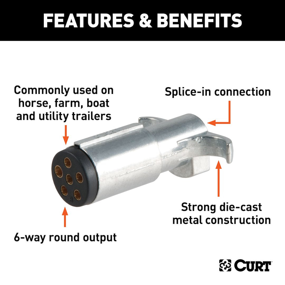 CURT Semi-universal 6 Pin Trailer Wiring Connector (58081)