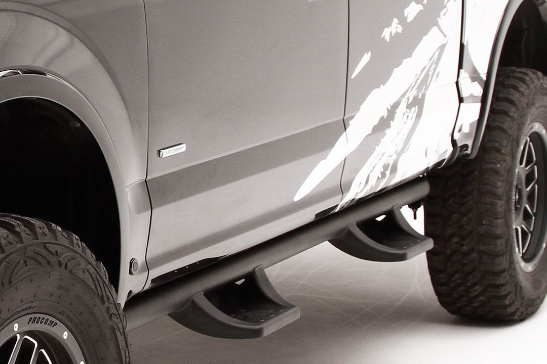 Fab Fours J1048 Round Nerf Bars with Drop-Down Steps