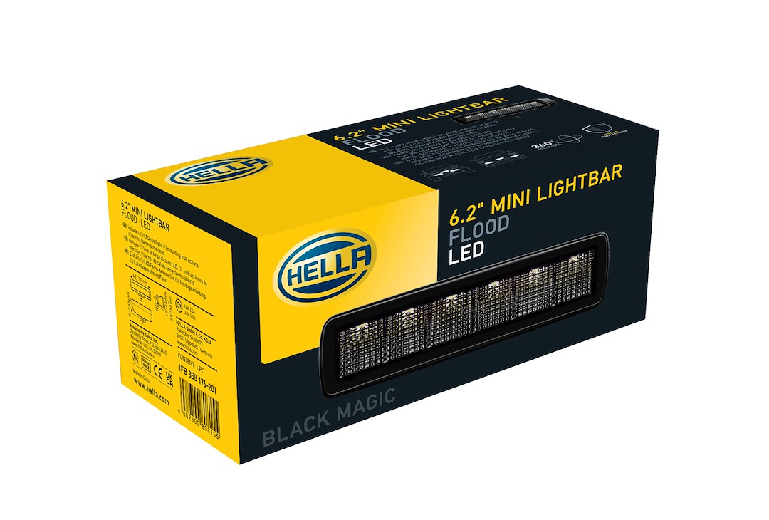 Hella 358176201 Black Magic 6-1/4-Inch LED Flood Light Bar