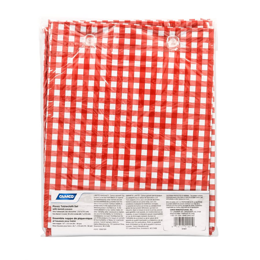 Camco Tablecloth (51021) – Size (In): 54 Inch X 84 Inch