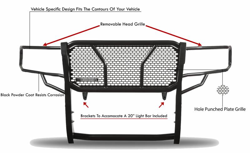 Black Horse Offroad Rugged Series Steel Grille Guard RU-DOSP19-B - image 2