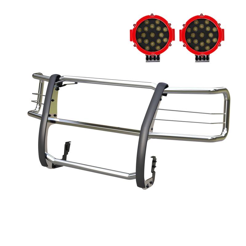 Black Horse Offroad Stainless Steel Grille Guard 17GV02MSS-PLR - image 1
