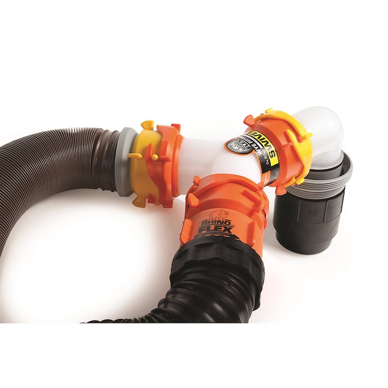 Camco 39812 RhinoFLEX RV Sewer Hose Wye Connector – 360° Swivel