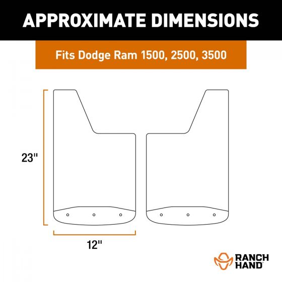 Ranch Hand 250932rh Textured Recycled-Rubber Mud Flap