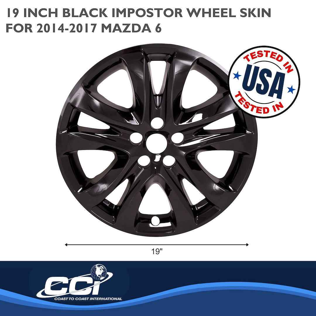 Coast To Coast IMP472BLK Mazda6 Black 19-Inch Wheel Skins