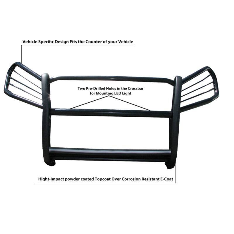 Black Horse Offroad Steel Grille Guard 17A093902MA - image 5