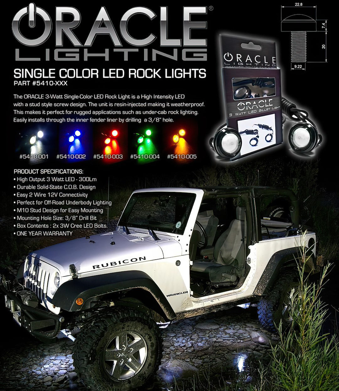 Oracle Lighting 5410-001 Universal 3-Watt Cree LED Underbody Kit