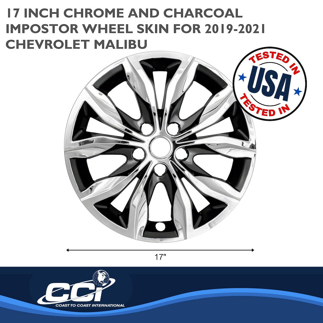 Coast To Coast IMP440CC Chrome/Charcoal Malibu Wheel Skins - image 3