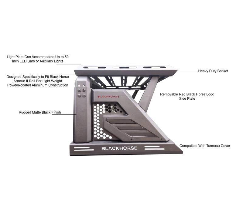 Black Horse Offroad Ar2-01ba1 Bed Cargo Rack - image 9