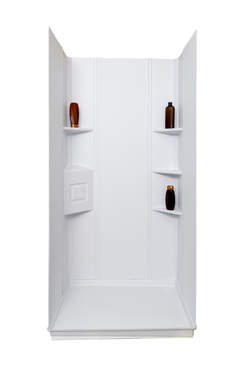 Icon 15228 72" x 27" RV Shower Surround – 3-Piece White
