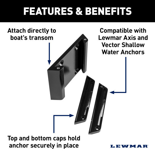 Lewmar 2023043513 Black Dovetail Anchor Mount Kit