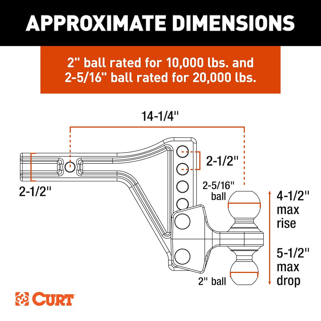 Curt 45937 Trailer Hitch Ball Mount - image 2