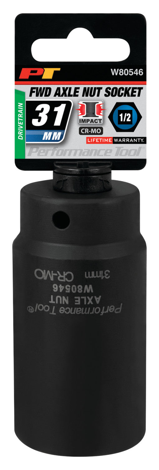 Performance Tool W80546 31mm Metric Socket, 1/2-Inch Drive