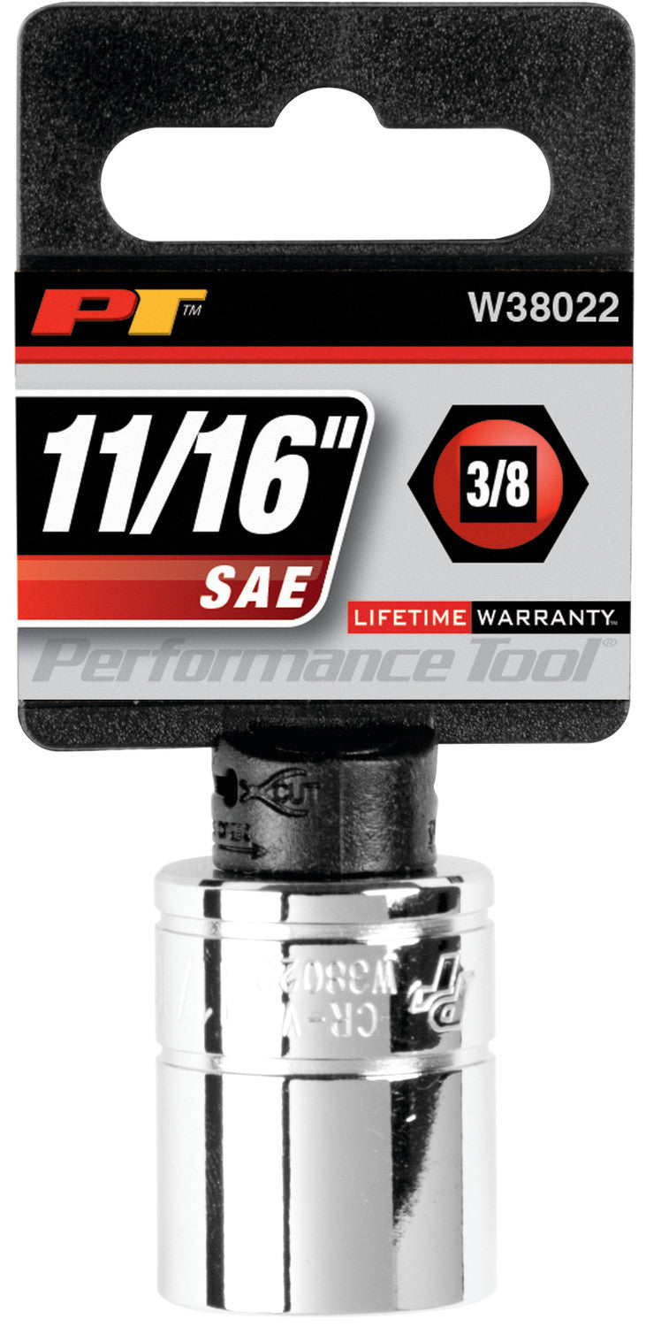 Performance Tool W38022 11/16-Inch Six-Point Standard Socket