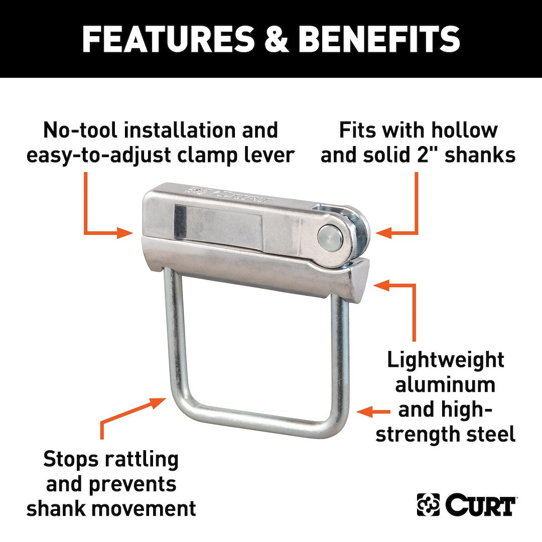 Curt 22325 Trailer Hitch Receiver Tube Anti Rattle Bracket - image 2
