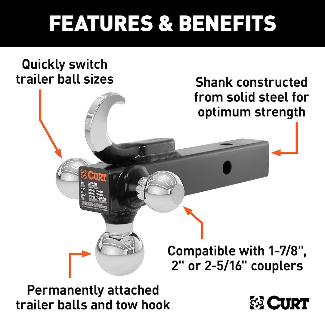 Curt 45675 Trailer Hitch Ball Mount - image 3