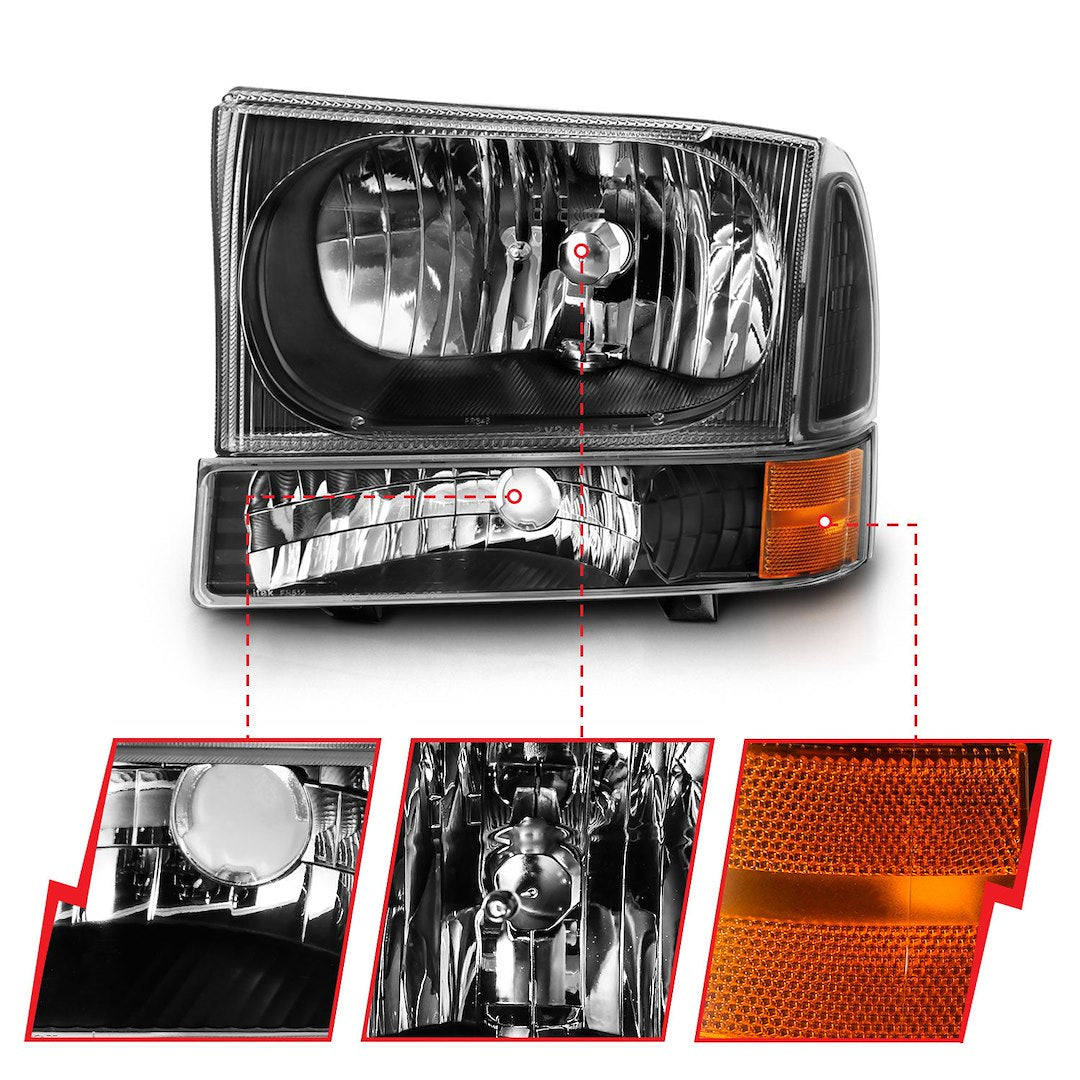 ANZO USA Reflector Beam Uses OEM Bulb And Socket Headlight Assembly 111457 - image 2