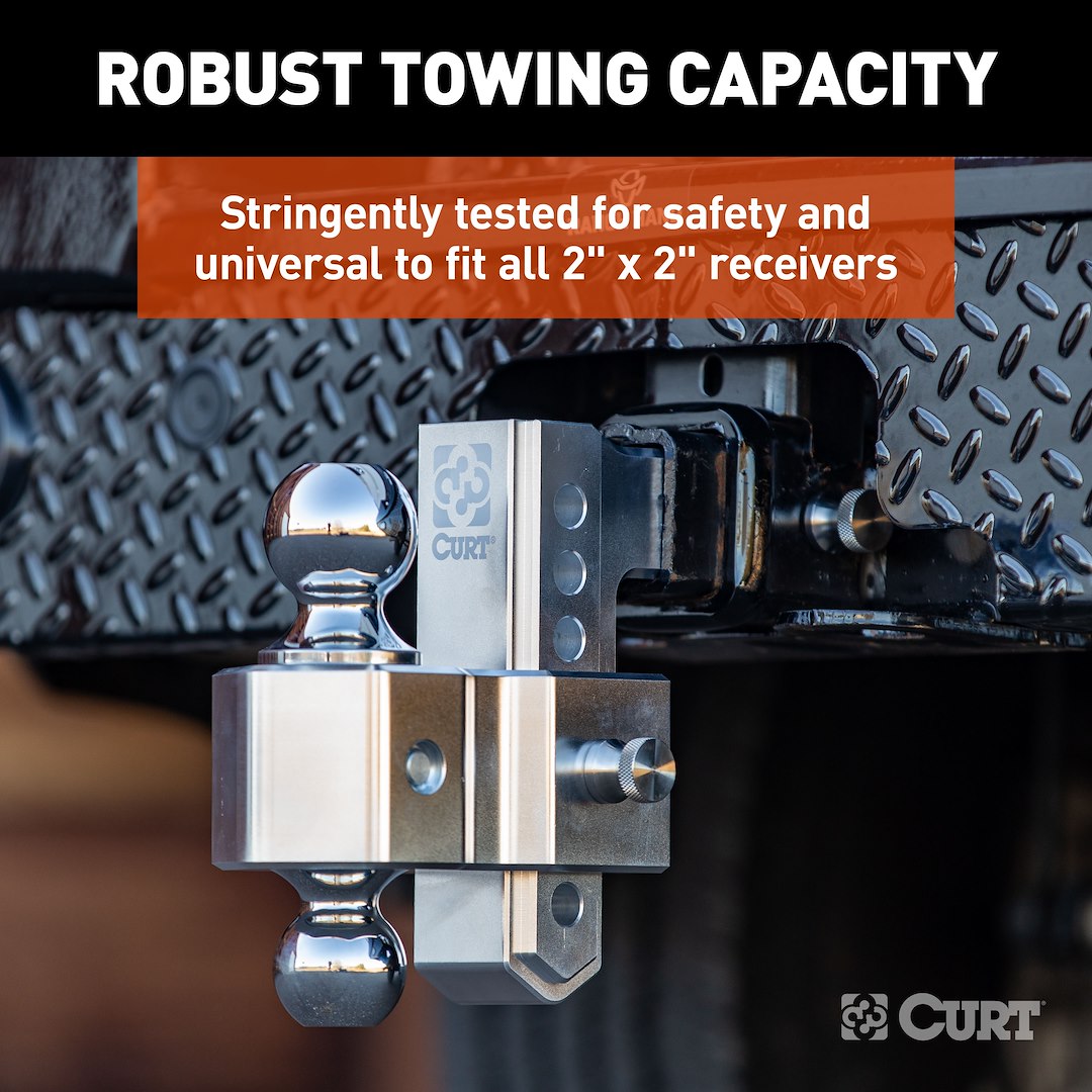 CURT 2 Inch/ 2-5/16 Inch Trailer Hitch Ball Mount (45363)