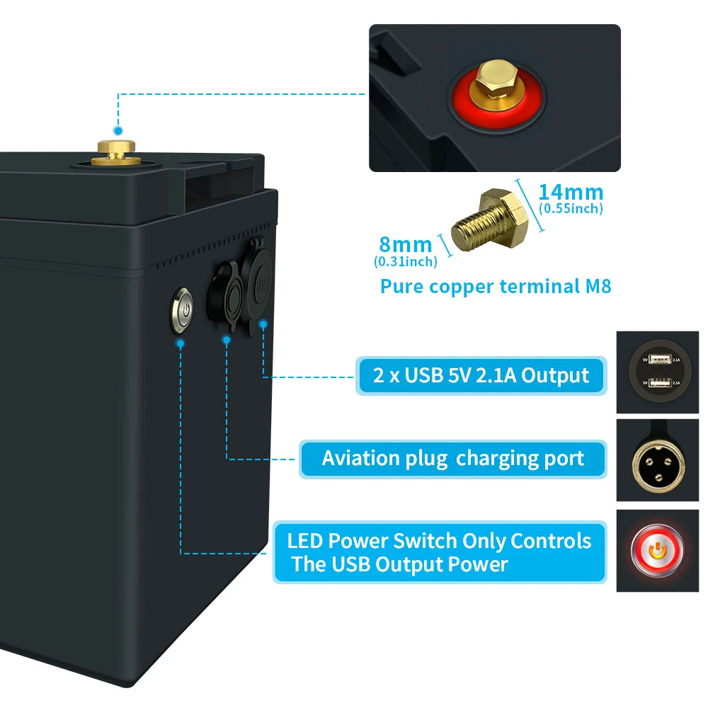 Deep Cycle Lithium Battery 12V 100Ah