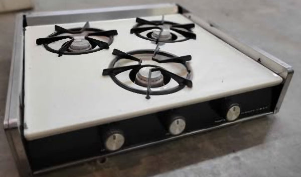 Used RV Propane Stove Magic Chef 3 Burner Vintage White