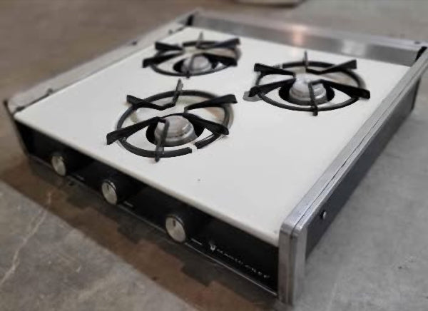 Used RV Propane Stove Magic Chef 3 Burner Vintage White