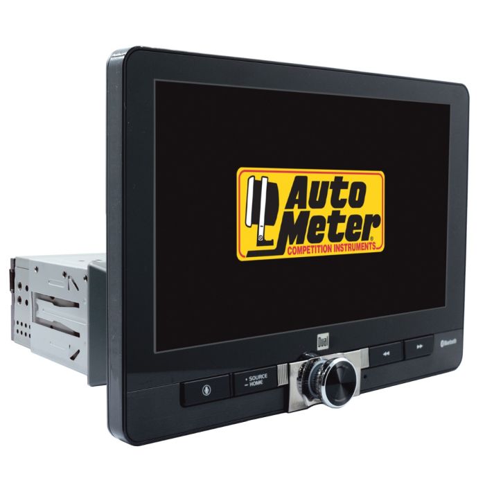 AutoMeter 9125 DashPlay 8-inch connected-car receiver, three-quarter front view