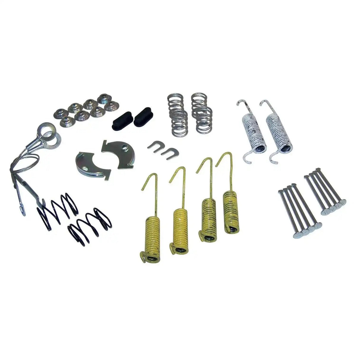 Crown Automotive 4636777 rear 10 by 1.75 inch drum-brake hardware kit with springs retainers pins and adjuster hardware