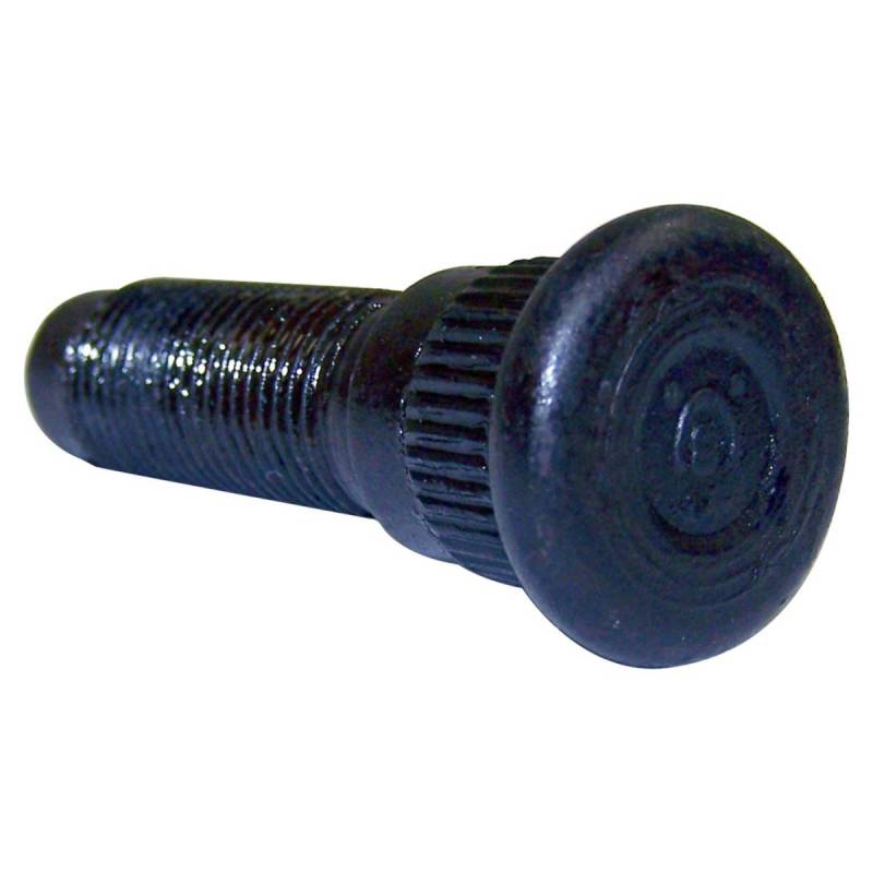 Crown Automotive 5016496AA single black steel rear wheel lug stud with splined shank and 1/2-20 thread