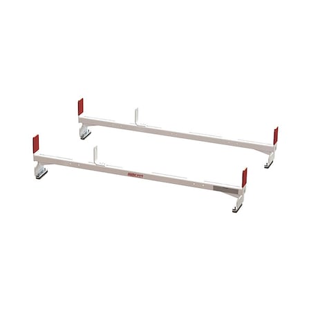 Weather Guard 218-3-03 white 60 inch two bar aluminum van ladder rack assembly