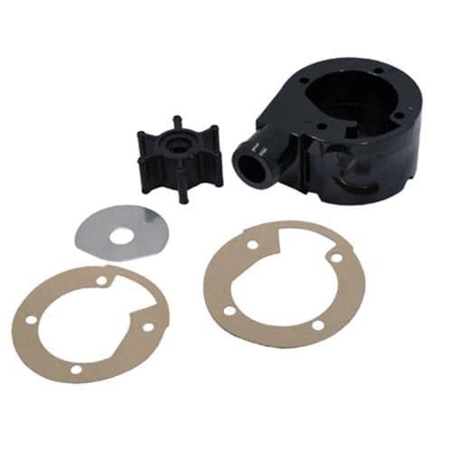 Flojet 18598-2000 macerator pump service kit showing housing, impeller, wear plate and gaskets