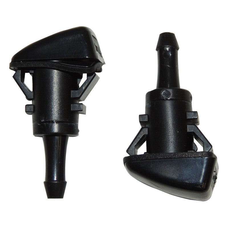 Crown Automotive 5165712K Jeep Compass left and right black plastic front windshield washer nozzles, pair