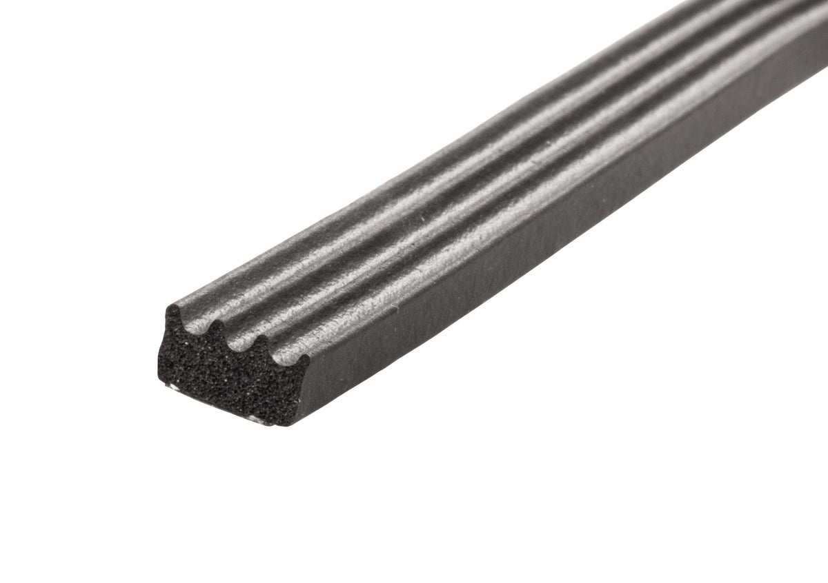 JR Products 06-30145 Ribbed EPDM Sponge Rubber Seal, 50 Ft